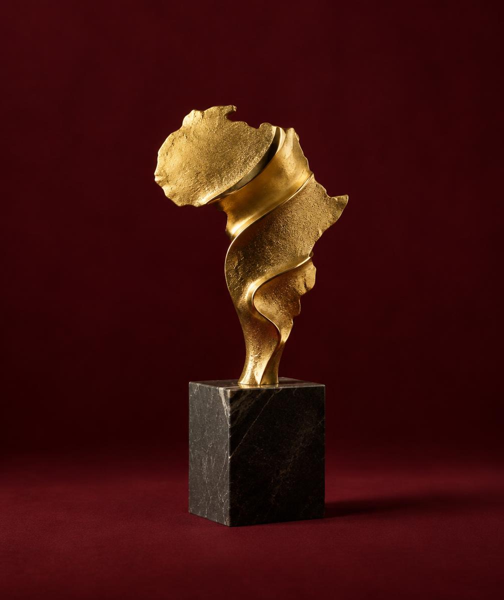 Gold Africa-inspired award artwork
